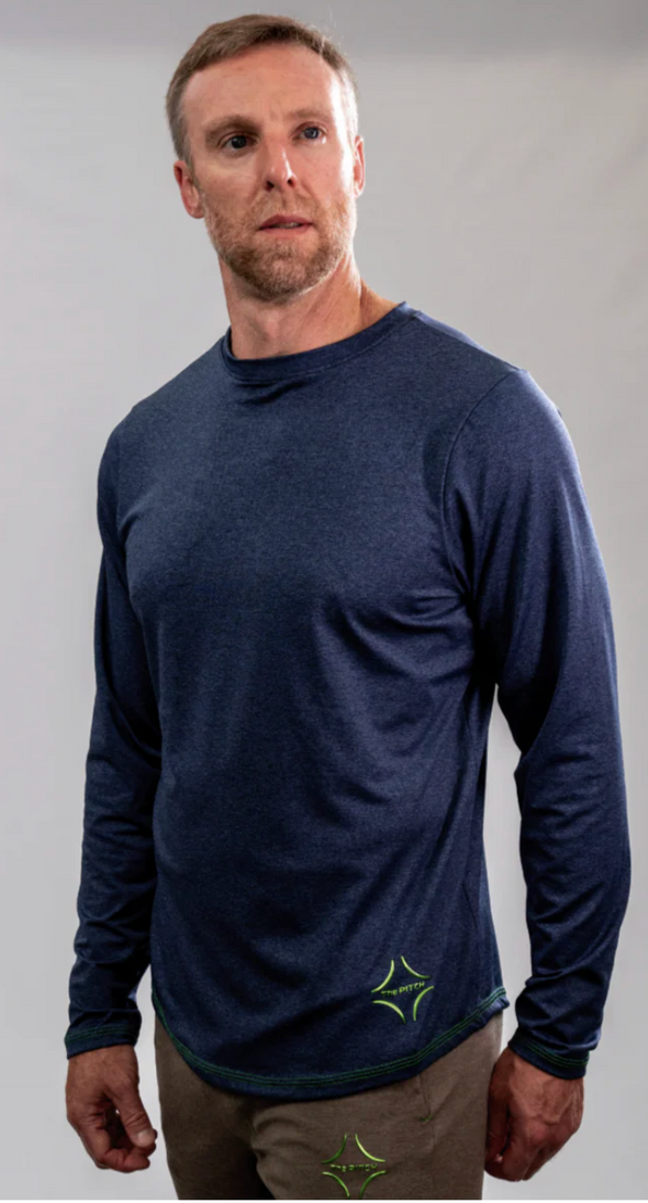 CIU PITCH Performance Rabona Long Sleeve Crew Neck Navy (high quality/athleisure)