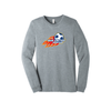 B & B United Soccer Club FAN Flame Bella + Canvas Long Sleeve Triblend T-Shirt Grey