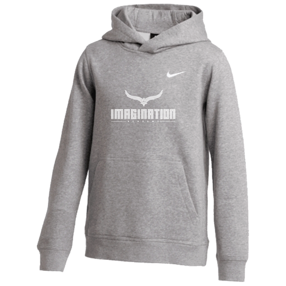 Imagination Academy FAN Large Logo Nike Club Hoodie Grey