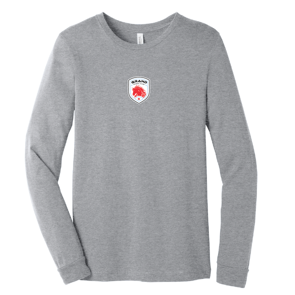 Grand Mustangs Bella + Canvas Long Sleeve Triblend T-Shirt Grey