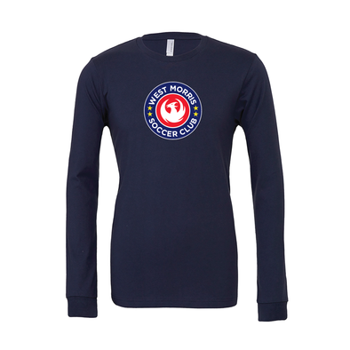 West Morris Middle School (Logo) Bella + Canvas Long Sleeve Triblend T-Shirt Navy