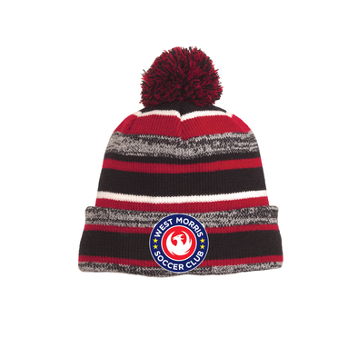 West Morris Middle School New Era Sideline Bobble Beanie Red