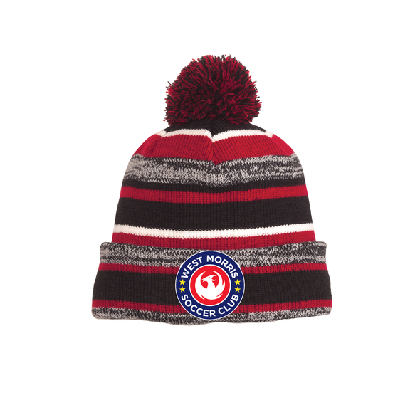 West Morris Rec New Era Sideline Bobble Beanie Red