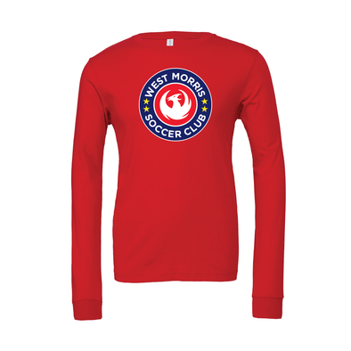 West Morris (Logo) Bella + Canvas Long Sleeve Triblend T-Shirt Red