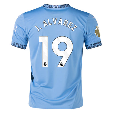 Men's Authentic Puma J.Alvarez Manchester City Home Jersey 24/25