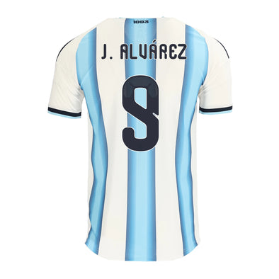 Men's Authentic adidas J. Alvarez Argentina Home Jersey 2026 - Ships by 12/10