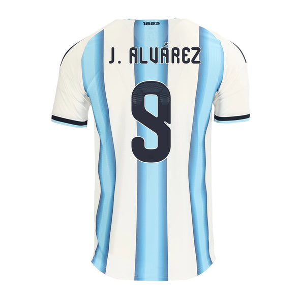 Men's Authentic adidas J. Alvarez Argentina Home Jersey 2026 - Ships by 12/10