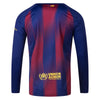 Men's Replica Nike Barcelona Long Sleeve Home Jersey 25/26