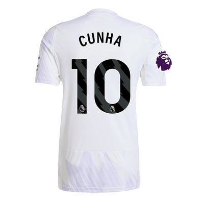 Kid's Replica adidas Cunha Manchester United Away Jersey 25/26