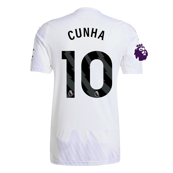 Kid's Replica adidas Cunha Manchester United Away Jersey 25/26