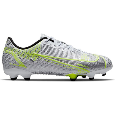 Nike Junior Mercurial Vapor 14 Academy FG/MG Soccer Cleat - MetallicSilver/Volt