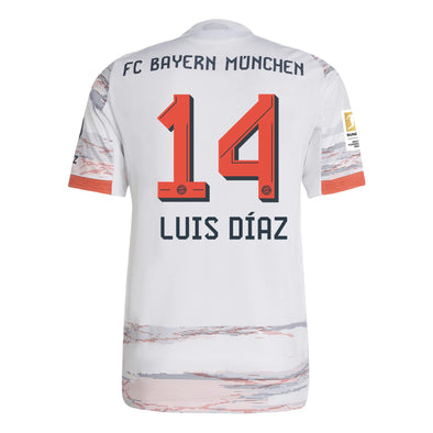Men's Authentic adidas Luis Diaz Bayern Munich Away Jersey 25/26