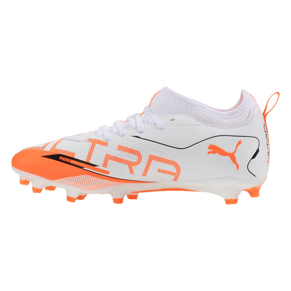 Puma Ultra 5 Match FG/AG Junior Firm Ground Soccer Cleat -White/Black-Glowing Red