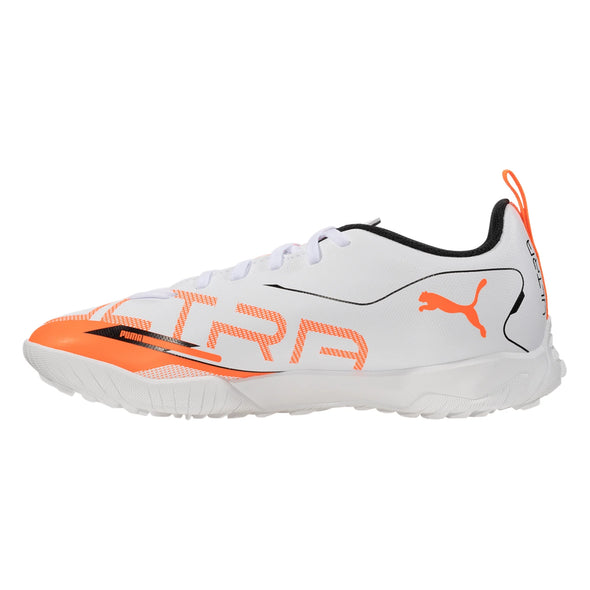 Puma Ultra 5 Play TT Junior Turf Soccer Cleat- White/Black-Glowing Red