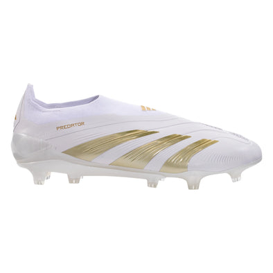 adidas Predator Elite Laceless FG Firm Ground Soccer Cleat - Cloud White / Gold Metallic / Cloud White