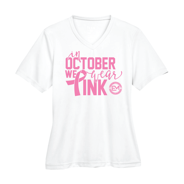 EMSC Competitive Awareness October We Wear Pink SS T-Shirt- White