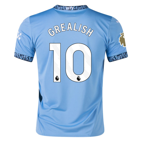 Men's Replica Puma Grealish Manchester City Home Jersey 24/25