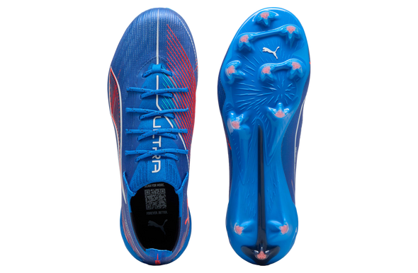 Puma Ultra 6 Ultimate FG Firm Ground Soccer Cleat -Ultra Blue/White/Glowing Red