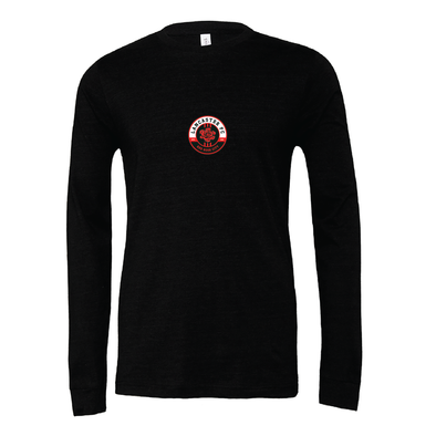 Lancaster FC (Patch) Bella + Canvas Long Sleeve Triblend T-Shirt Heather Black
