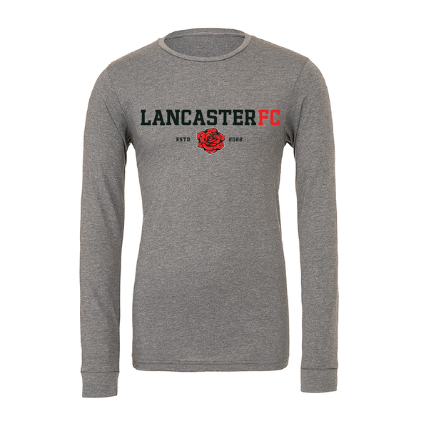 Lancaster FC (Club Name) Bella + Canvas Long Sleeve Triblend T-Shirt Grey
