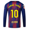 Men's Replica Nike Lamine Yamal Barcelona Long Sleeve Home Jersey 25/26