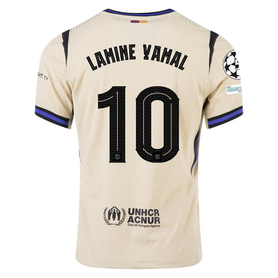 Men's Authentic Nike Lamine Yamal Barcelona Away UCL Jersey 25/26