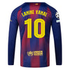 Men's Replica Nike Lamine Yamal Barcelona Long Sleeve Home Jersey 25/26 - UCL