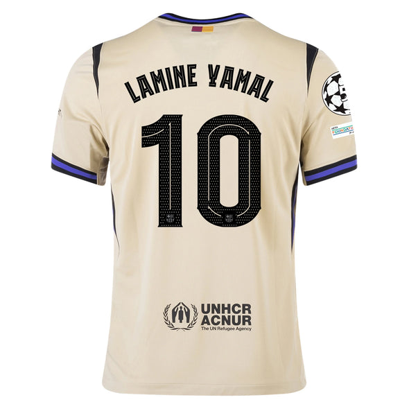 Men's Replica Nike Lamine Yamal Barcelona Away UCL Jersey 25/26