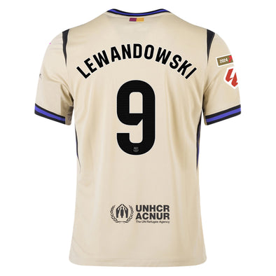 Men's Replica Nike Lewandowski Barcelona Away Jersey 25/26