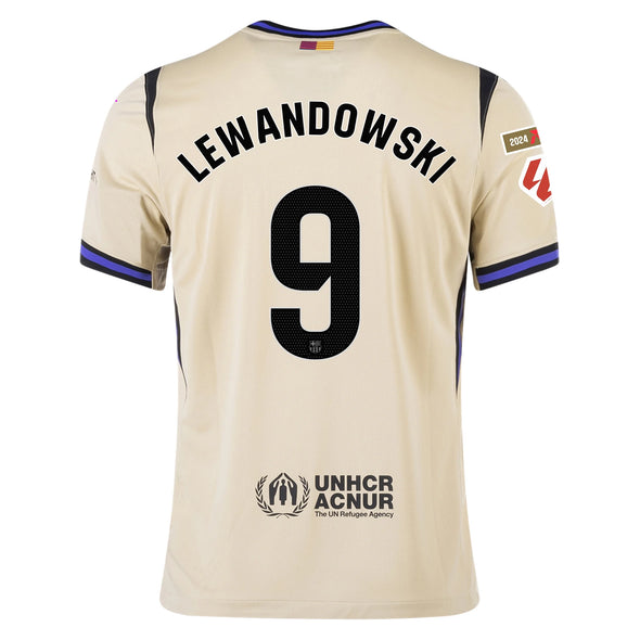 Men's Replica Nike Lewandowski Barcelona Away Jersey 25/26
