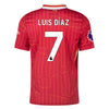 Men's Replica Nike Luis Diaz Liverpool Home Jersey 24/25