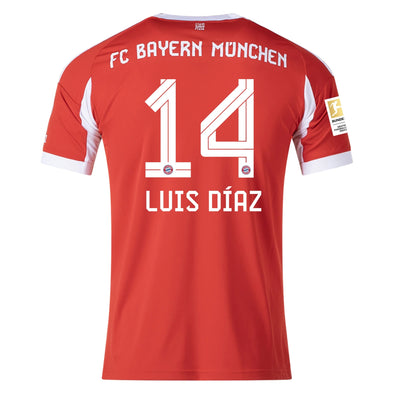 Men's Replica adidas Luis Diaz Bayern Munich Home Jersey 25/26