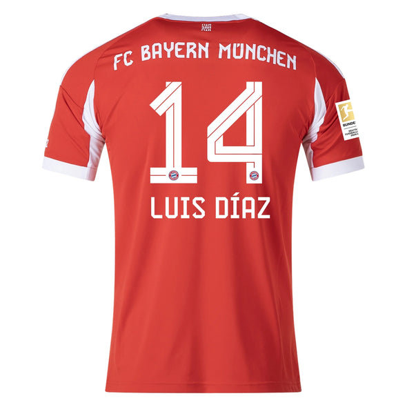 Men's Replica adidas Luis Diaz Bayern Munich Home Jersey 25/26