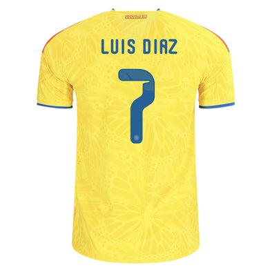 Men's Authentic adidas Luis Diaz Colombia Home Jersey 2026 - Ships by 12/10