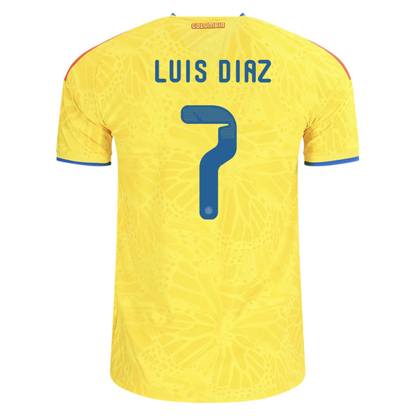 Men's Authentic adidas Luis Diaz Colombia Home Jersey 2026 - Ships by 12/10
