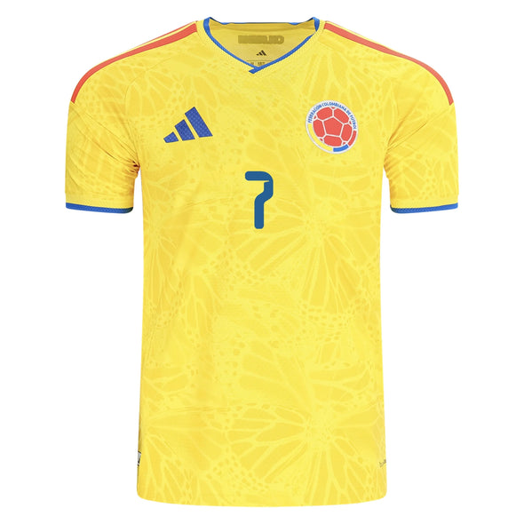 Men's Authentic adidas Luis Diaz Colombia Home Jersey 2026 - Ships by 12/10