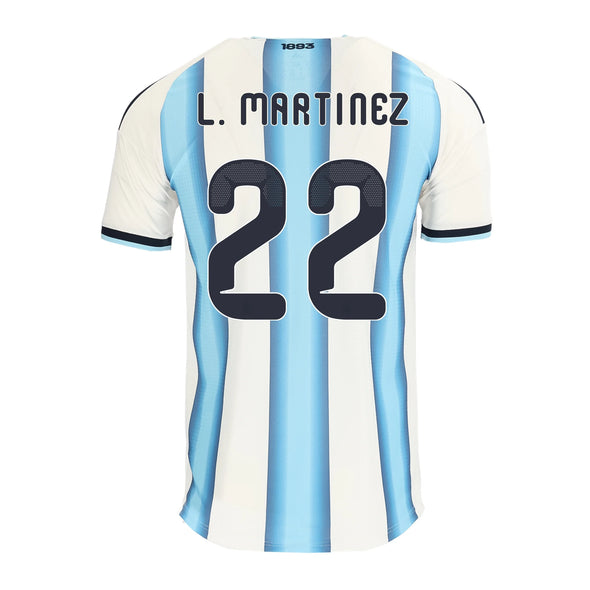 Men's Authentic adidas L. Martinez Argentina Home Jersey 2026 - Ships by 12/10