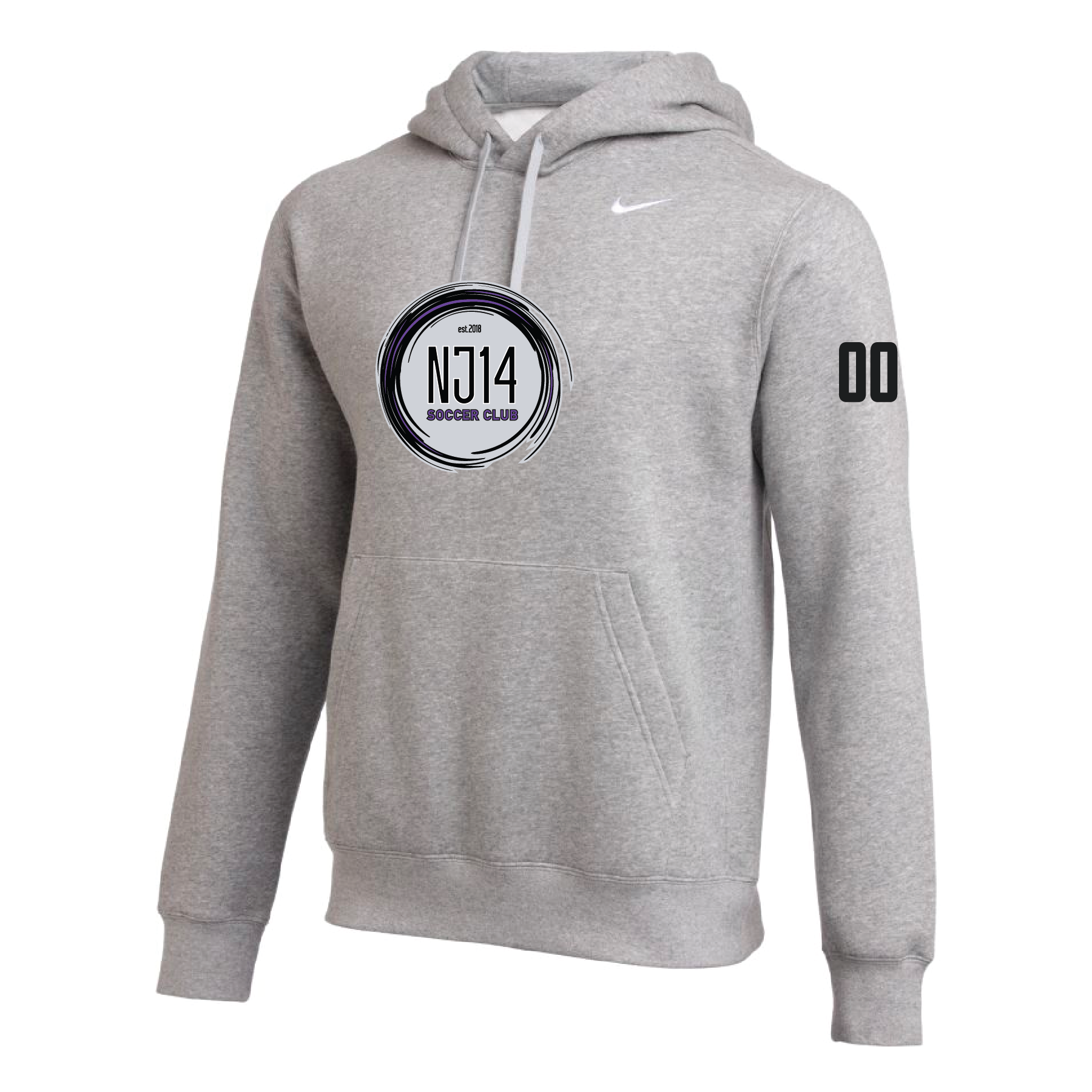 NJ14 Nike Team Club Hoodie Grey Soccer Zone USA