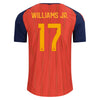 Men's Authentic adidas Williams Jr. Spain Home Jersey 2026 - Ships by 12/10