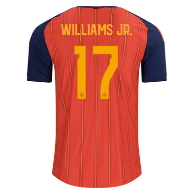 Men's Authentic adidas Williams Jr. Spain Home Jersey 2026 - Ships by 12/10