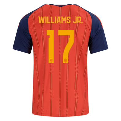 Kid's Replica adidas Williams Jr. Spain Home Jersey 2026 - Ships by 12/10