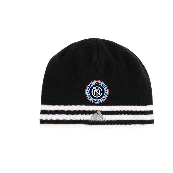 NYCFC Girls Program adidas Leverage Knit Beanie Black/White