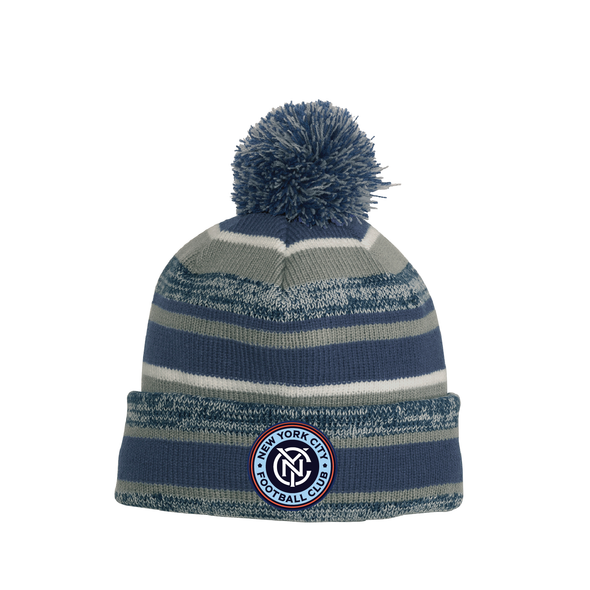 NYCFC City Roots New Era Sideline Bobble Beanie Navy