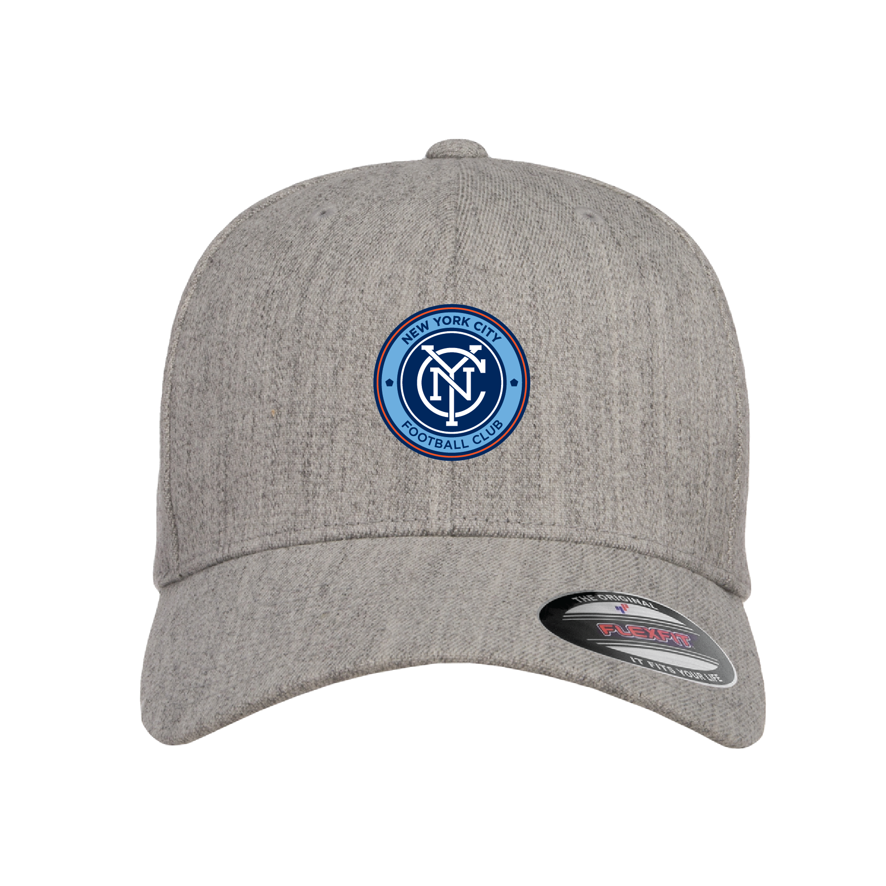 NYCFC Travel Flexfit Wool Blend Fitted Cap Heather Grey Soccer