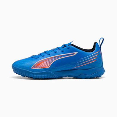 Puma Ultra 6 Play TT Junior Turf Soccer Cleat- ULTRA BLUE/PUMA WHITE/GLOWING RED