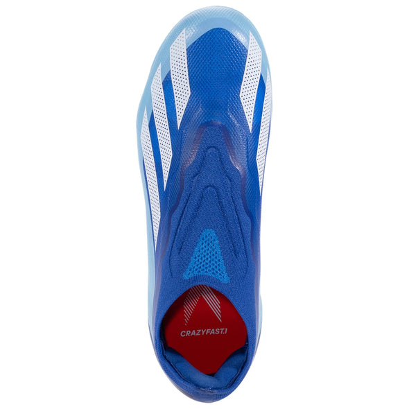 adidas X CrazyFast.1 Laceless FG Junior Firm Ground Soccer Cleat - Bright Royal/White/Solar Red