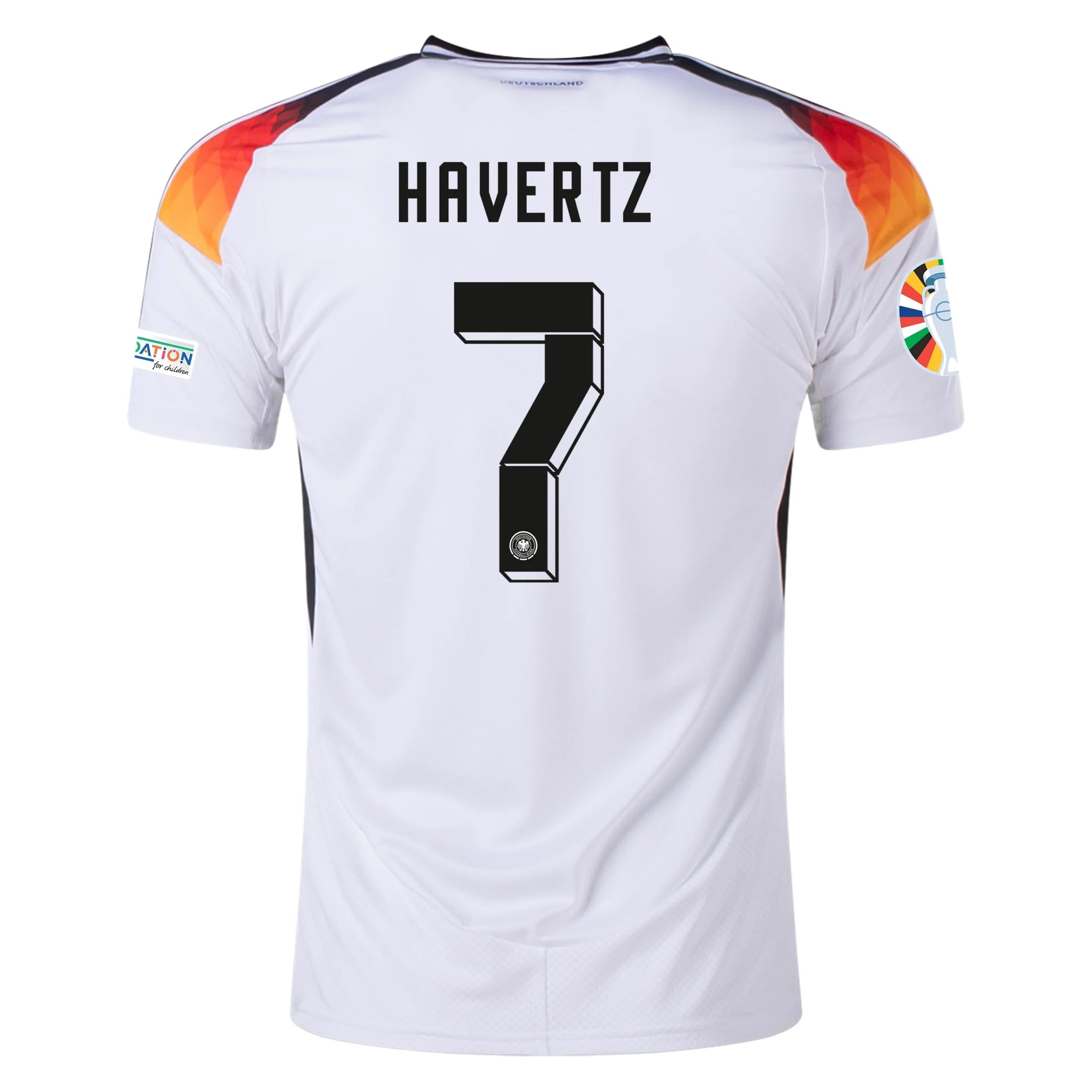 Germany HAVERTZ7 football White サッカーユニ ドイツ代表 24 ホームユニフォームHavertz 7 プリント