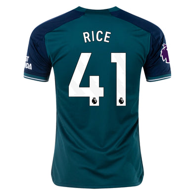Men's Replica Adidas Rice Arsenal Third Jersey 23/24- With Epl Patches