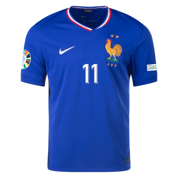 Kid's Replica Nike Dembele France Home Jersey 2024