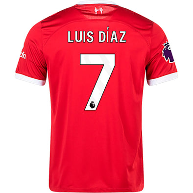 Men's Replica Nike Luis Diaz Liverpool Home Jersey 23/24